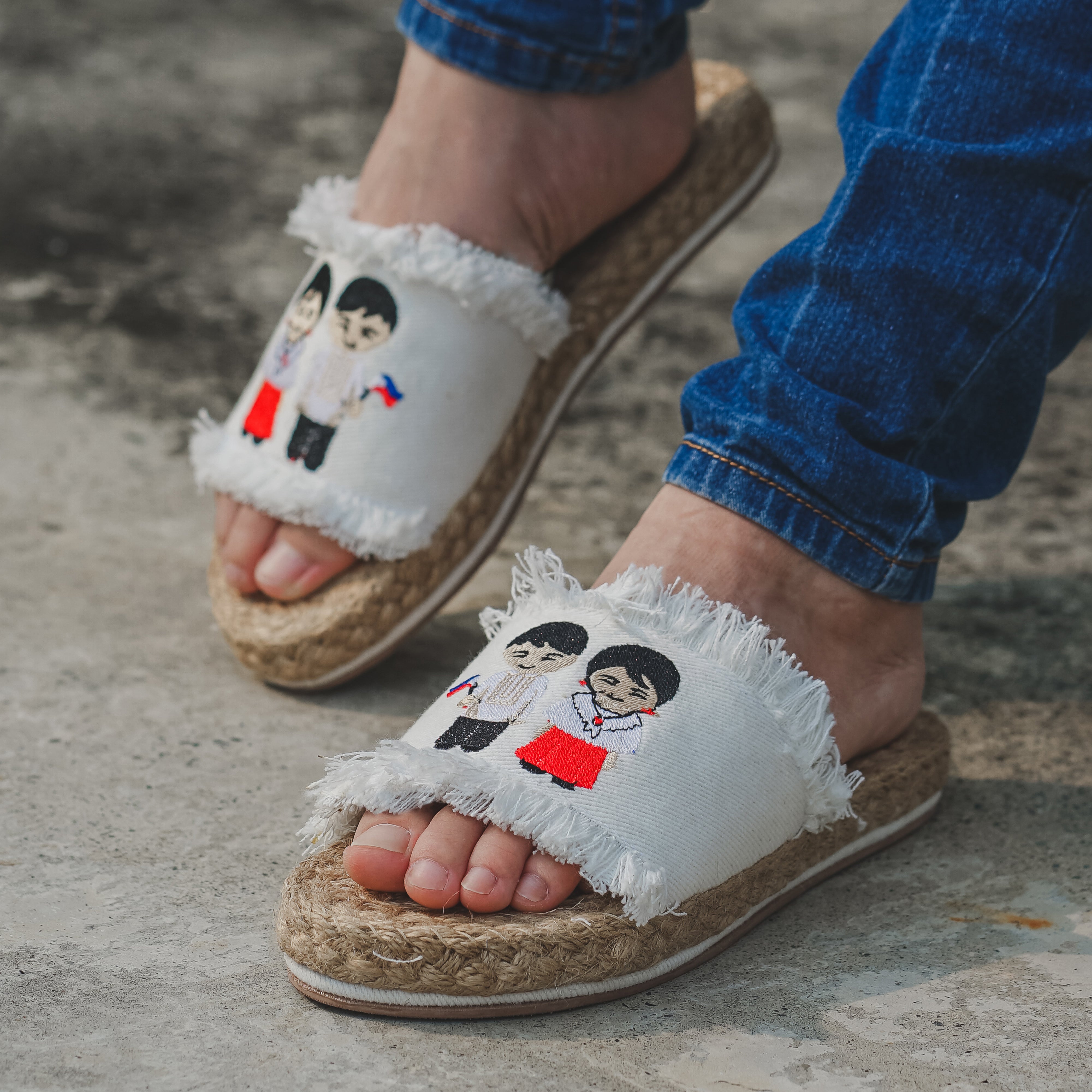 Embroidered hotsell slippers women