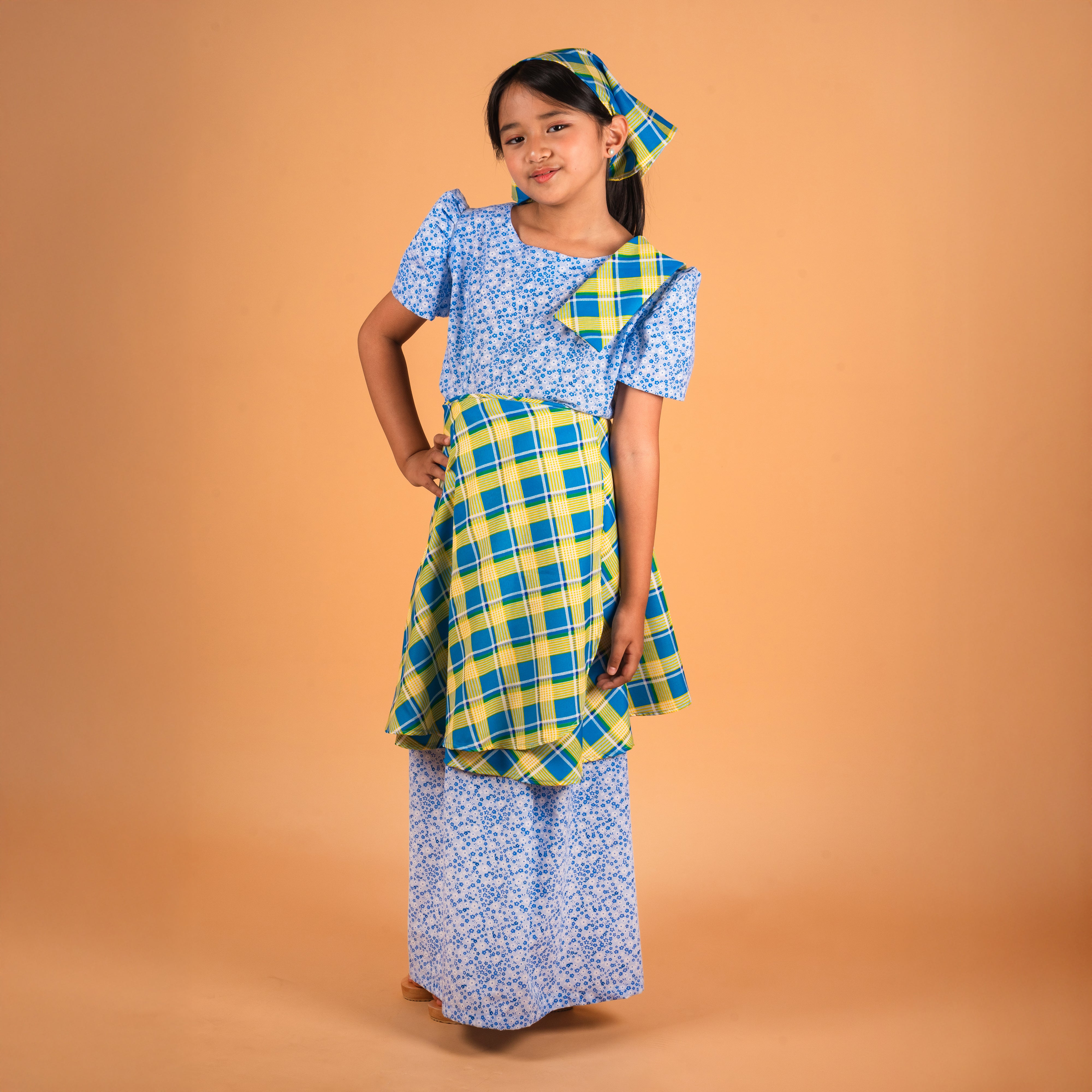 modern balintawak dress Blue Balintawak Dress – TESOROS