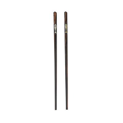 Kamagong Chopstick with Rest & Raffia Cover with Fish MOP Design - TESOROS