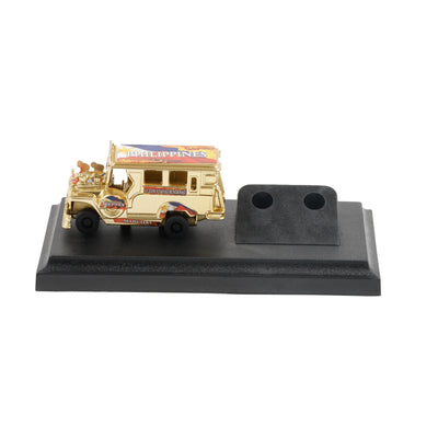 Pen holder with Mini Philippine Jeepney Gold Edition - TESOROS