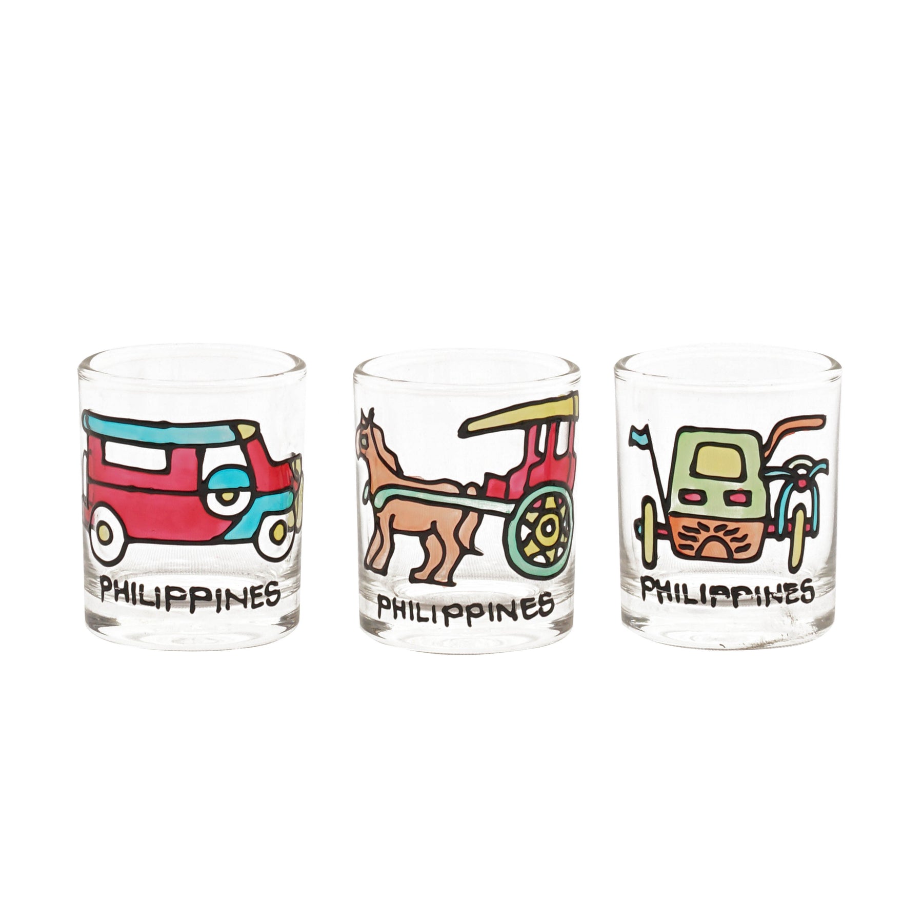 Philippine Shot Glass (Sets of 3) Transportation TESOROS
