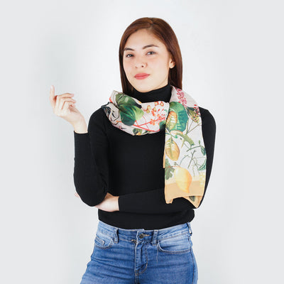 Scarf - Flora Big Print Tan - TESOROS