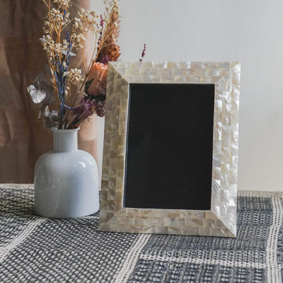 Silver White Mother of Pearl Picture Frame - TESOROS