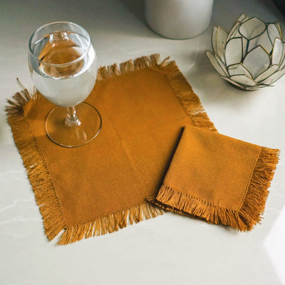 Cocktail Napkin - Mustard Brown - TESOROS