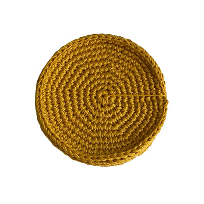 Crochet Glass Coaster Mustard - Set of 8 - TESOROS