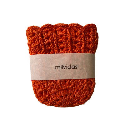 Crochet Glass Huggers Dark Orange - Set of 6 - TESOROS
